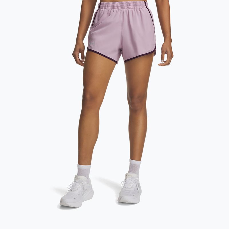 Pantaloni scurți de alergare pentru femei Under Armour Fly By 3" Shorts mauve pink/purple echo/reflective
