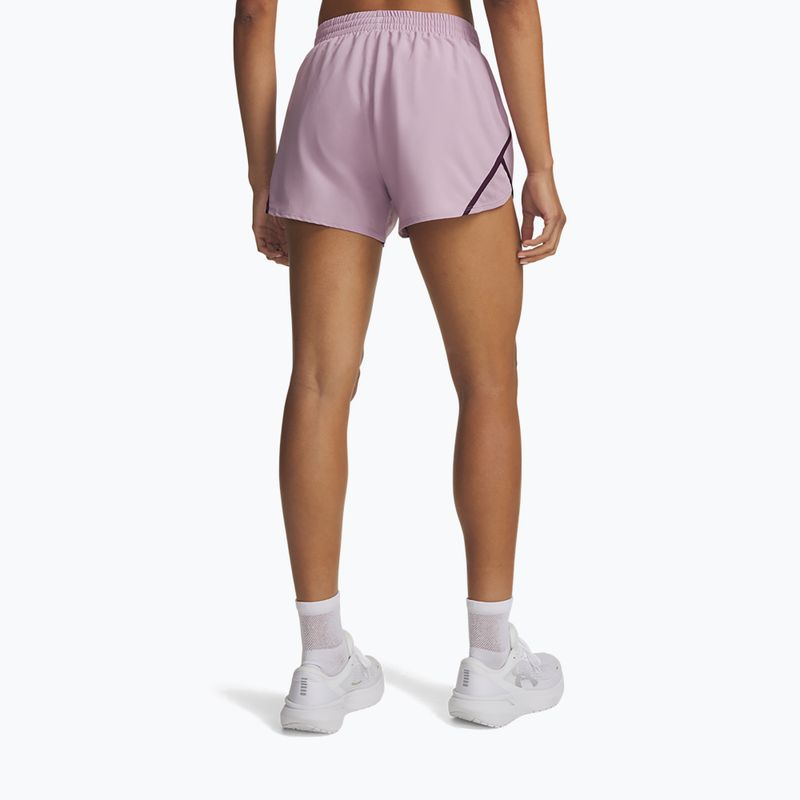 Pantaloni scurți de alergare pentru femei Under Armour Fly By 3" Shorts mauve pink/purple echo/reflective 3