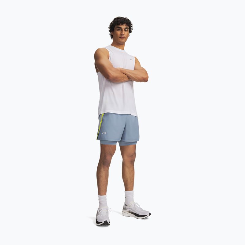 Pantaloni scurți de alergare pentru bărbați Under Armour Launch 5" 2IN1 Shorts blue wind/blue fog/reflective 2