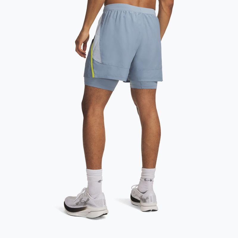 Pantaloni scurți de alergare pentru bărbați Under Armour Launch 5" 2IN1 Shorts blue wind/blue fog/reflective 3
