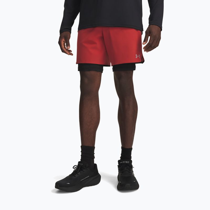 Pantaloni scurți de alergare pentru bărbați Under Armour Velociti Pro 2IN1 Shorts heritage red/reflective