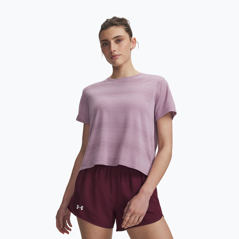 Tricou de alergare pentru femei Under Armour Velociti SS mauve pink/reflective