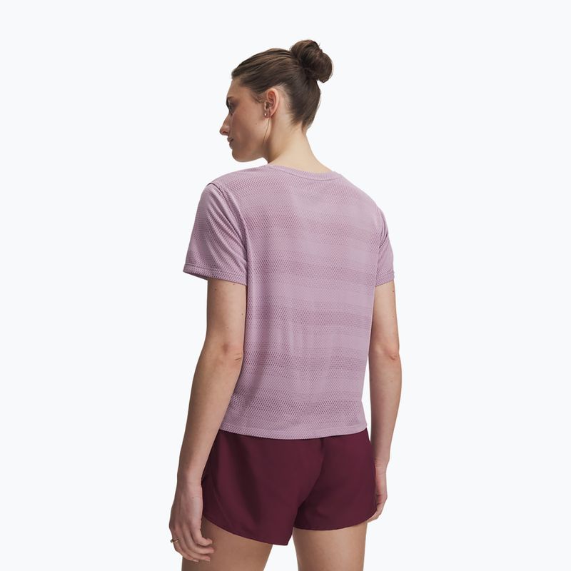 Tricou de alergare pentru femei Under Armour Velociti SS mauve pink/reflective 2