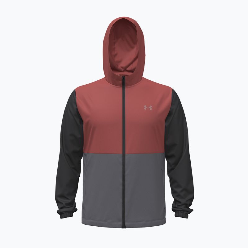 Geacă de alergare pentru bărbați Under Armour Velociti Hooded Jacket ultimate black/heritage red/reflective