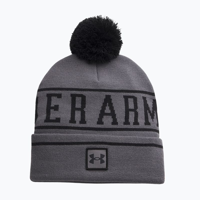 Căciulă de iarnă pentru bărbați Under Armour Halftime Pom Beanie castlerock/black/black
