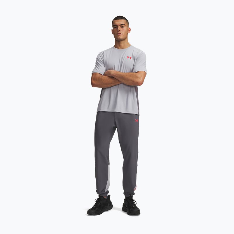 Pantaloni de antrenament pentru bărbați Under Armour Tech Utility Woven Pants castlerock/mod gray/racer red 2