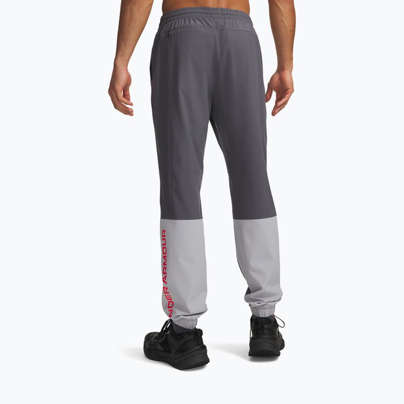 Pantaloni de antrenament pentru bărbați Under Armour Tech Utility Woven Pants castlerock/mod gray/racer red 3