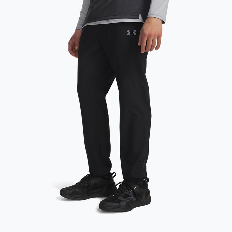 Pantaloni de antrenament pentru bărbați Under Armour Tech Utility Woven Pants black/black/steel