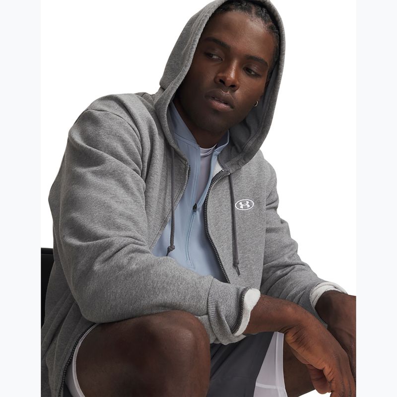 Bluză pentru bărbați Under Armour Rival Fleece Full Zip castlerock light heather/black 4