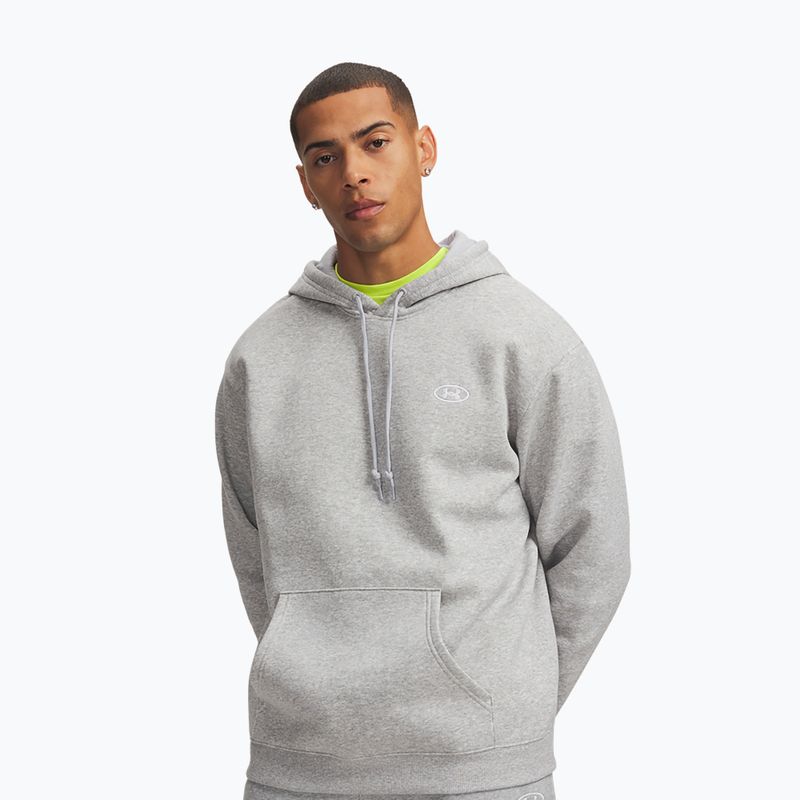 Bluză pentru bărbați Under Armour Rival Fleece Hoodie mod gray light heather/white