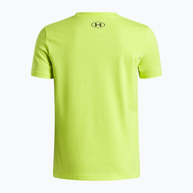 Tricou pentru copii Under Armour Sportstyle Left Chest green citrine/black 2