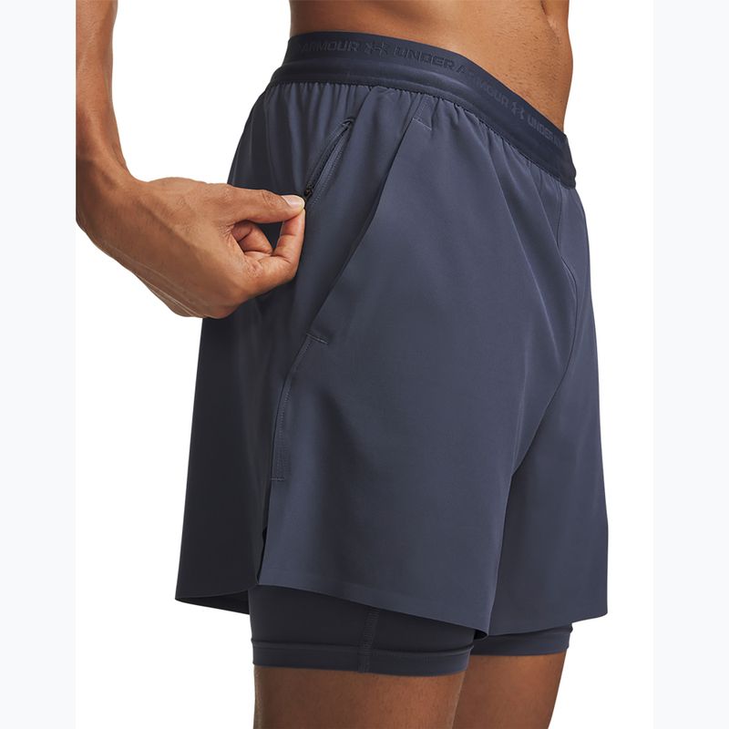 Pantaloni scurți de antrenament pentru bărbați Under Armour Vanish Elite 2IN1 Shorts downpour gray/downpour gray 4
