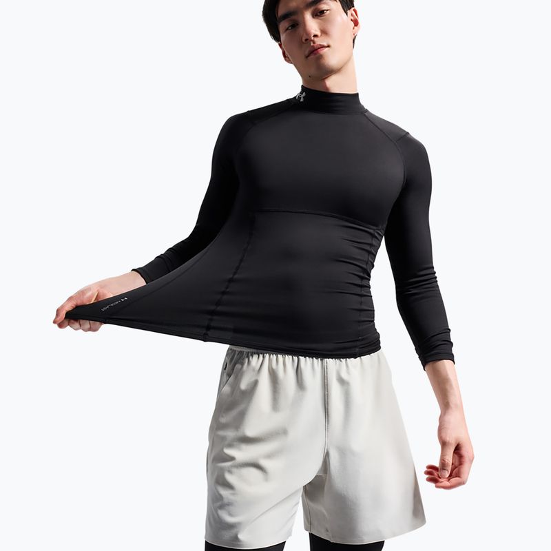 Longsleeve de antrenament pentru bărbați Under Armour Coldgear Elite Comp Mock ultimate black/ultimate black/reflective 4