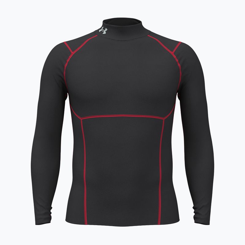 Longsleeve de antrenament pentru bărbați Under Armour Coldgear Elite Comp Mock ultimate black/red/reflective
