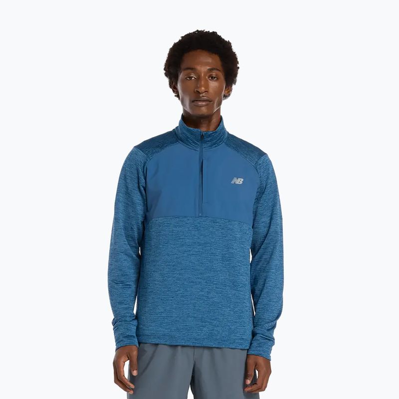 Longsleeve de alergare pentru bărbați New Balance Athletics Heat Grid 1/2 Zip dark shoreline
