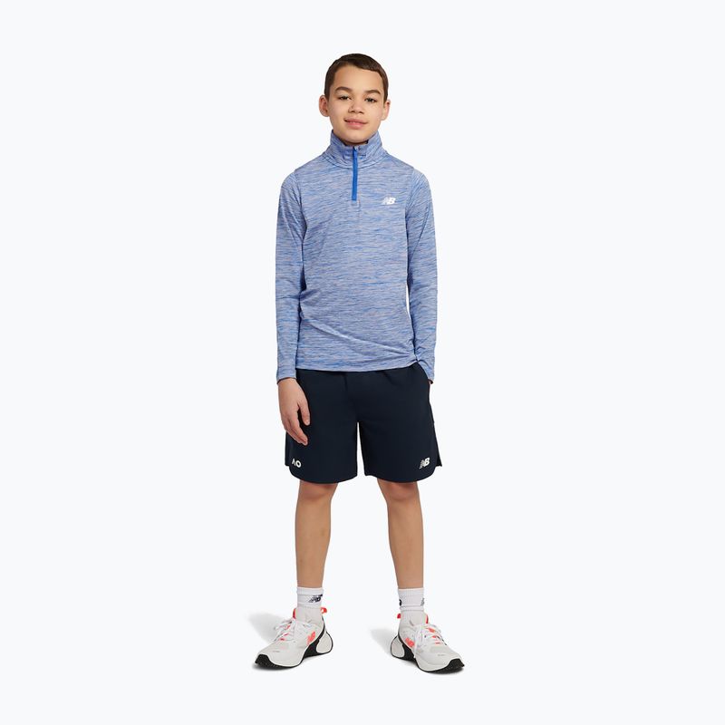 Bluză pentru copii New Balance Athletics Quarter Zip Funnel blue gemstone 2