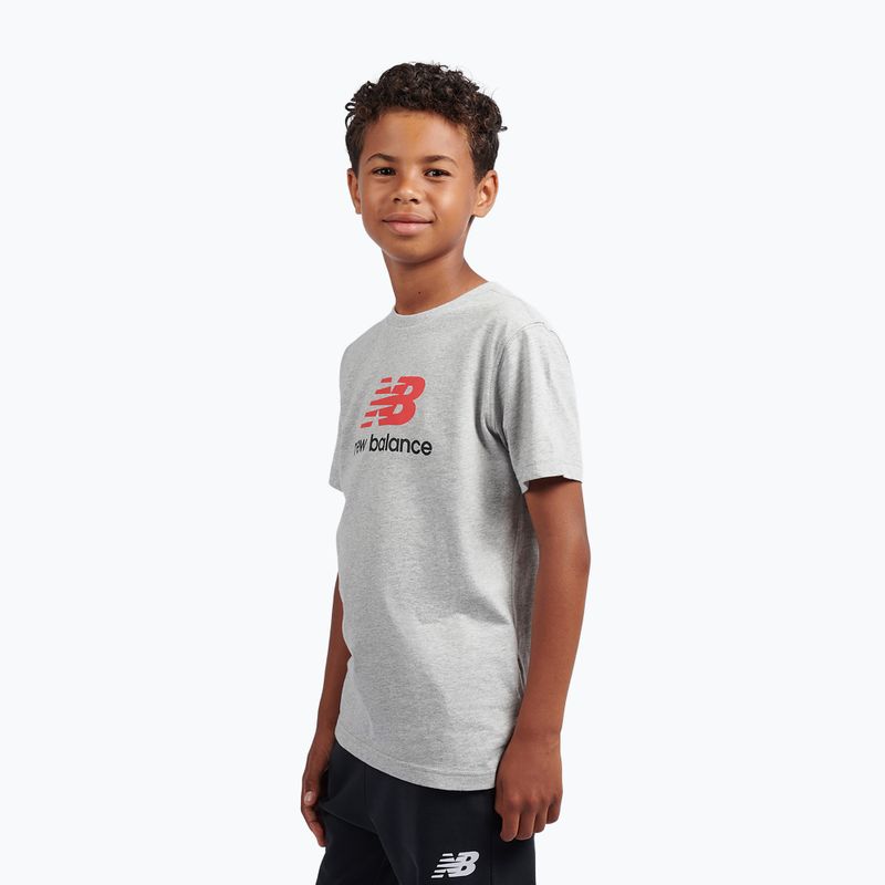 Tricou pentru copii New Balance Jersey Stacked Logo Tee athletic grey heather 4