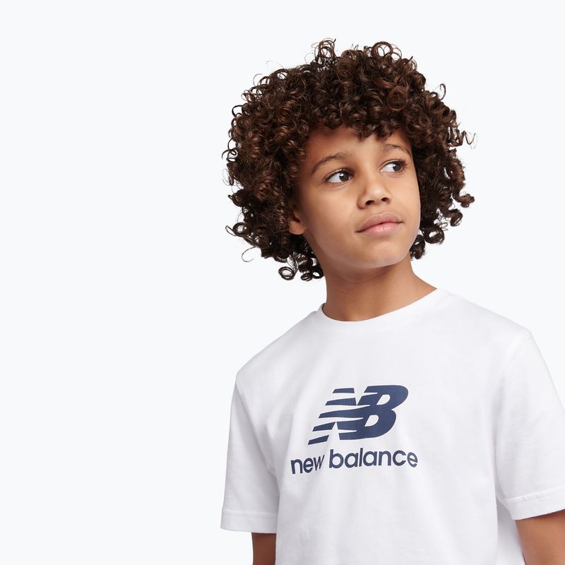 Set pentru copii New Balance Stacked Logo Tee & FT Short nb bright white 5