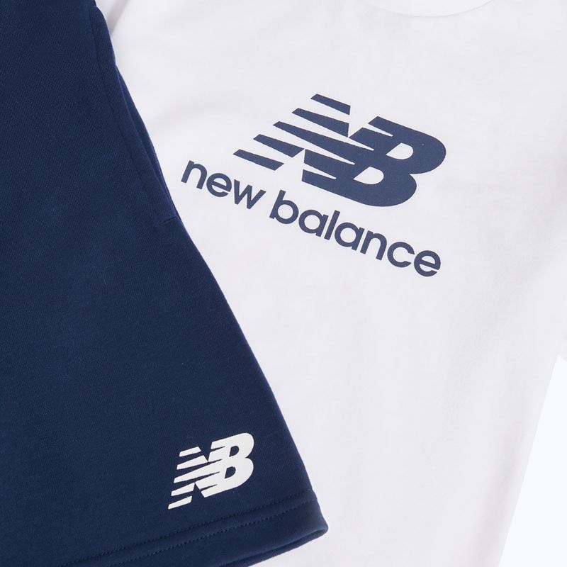 Set pentru copii New Balance Stacked Logo Tee & FT Short nb bright white 10