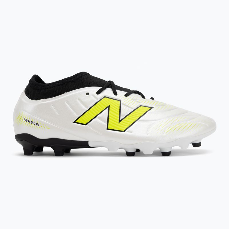 Ghete de fotbal pentru copii New Balance Tekela Team Low JR FG albe 2