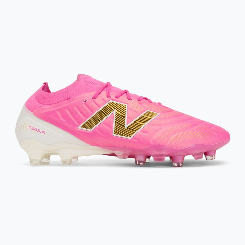 Ghete de fotbal New Balance Tekela Elite Low V5 FG pink heat/metallic gold/pink satin 2