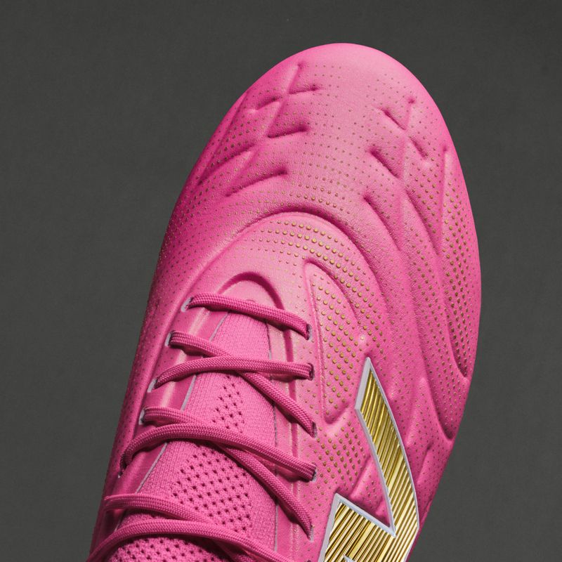 Ghete de fotbal New Balance Tekela Elite Low V5 FG pink heat/metallic gold/pink satin 10