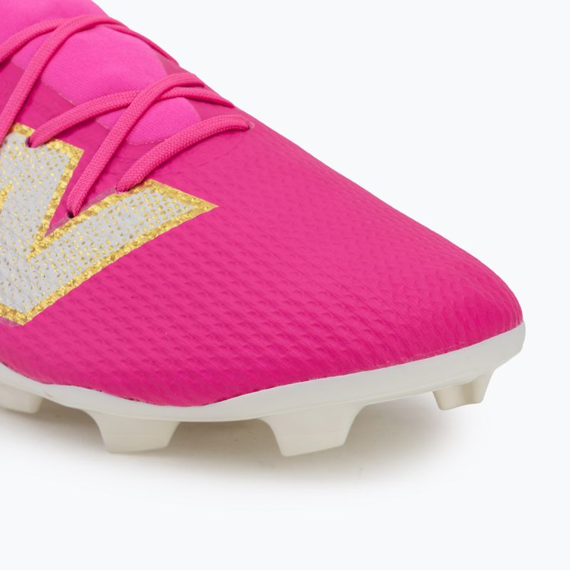Încălțăminte de fotbal pentru copii New Balance Furon Team V8 FG pink heat/sea salt/gold metallic 7