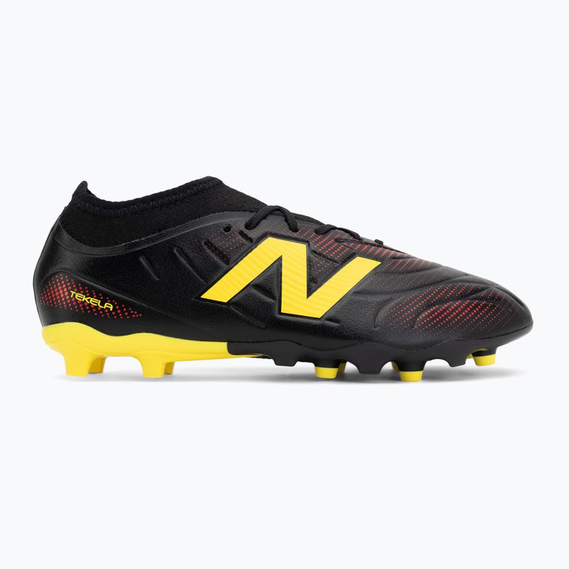 Încălțăminte de fotbal pentru copii New Balance Tekela Team V5 black 100/punch yellow/fire cracker 2