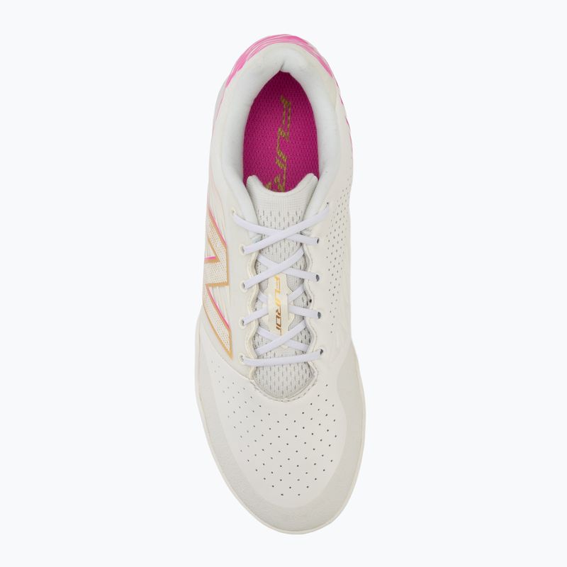 Ghete de fotbal New Balance Furon Pro V8 IN pink heat/sea salt/gold metallic 5