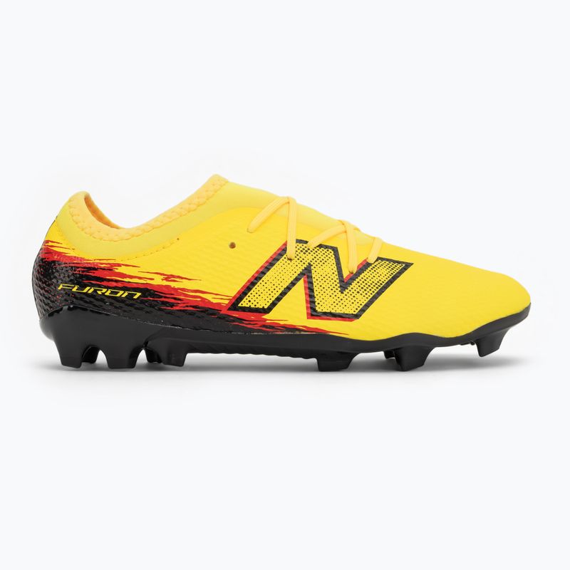 Ghete de fotbal pentru copii New Balance Furon Team V8 FG punch yellow/black 100/fire cracker 2