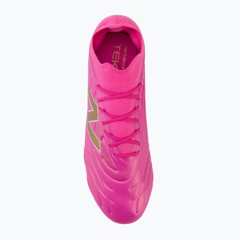Încălțăminte de fotbal New Balance Tekela Team Low V5 FG pink heat/metallic gold/pink satin 5