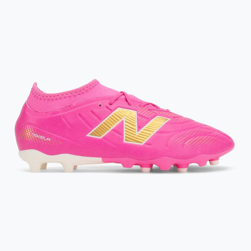 Încălțăminte de fotbal pentru copii New Balance Tekela Team V5 pink heat/metallic gold/pink satin 2