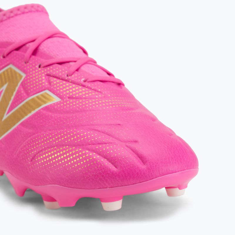 Încălțăminte de fotbal pentru copii New Balance Tekela Team V5 pink heat/metallic gold/pink satin 7