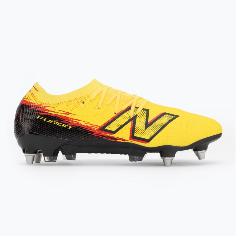 Ghete de fotbal New Balance Furon Elite V8 SG punch yellow/black 100/fire cracker 2