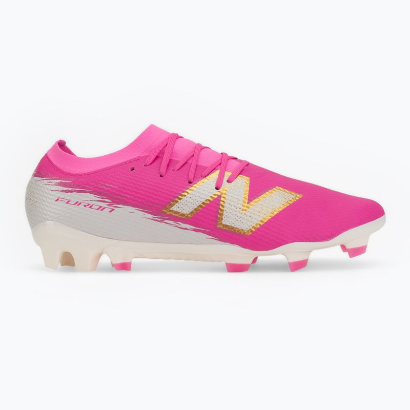 Ghete de fotbal New Balance Furon Team V8 FG pink heat/sea salt/gold metallic 2