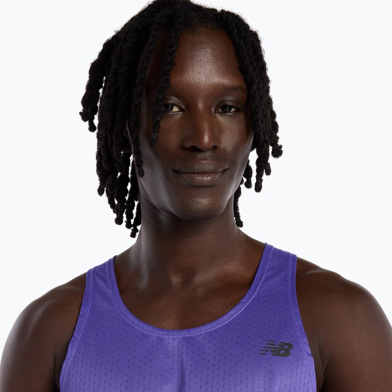 Tricou de alergare pentru bărbați New Balance Viz-Tech Singlet electric purple 4