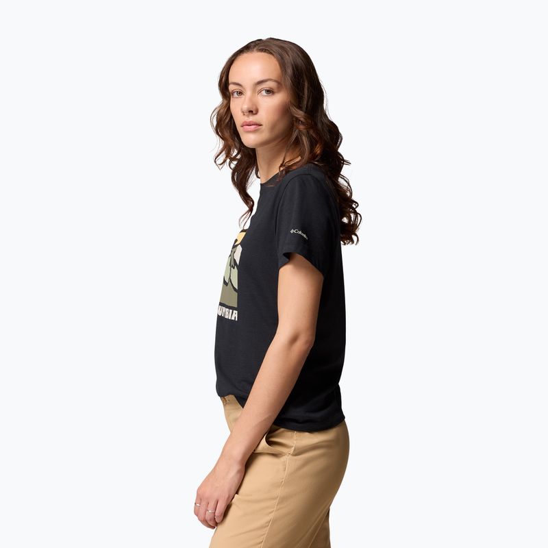 Tricou de trekking pentru femei Columbia Ruby Springs Graphic Fitted black/get hiked 4