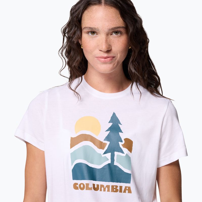 Tricou de trekking pentru femei Columbia Ruby Springs Graphic Fitted white/get hiked 5