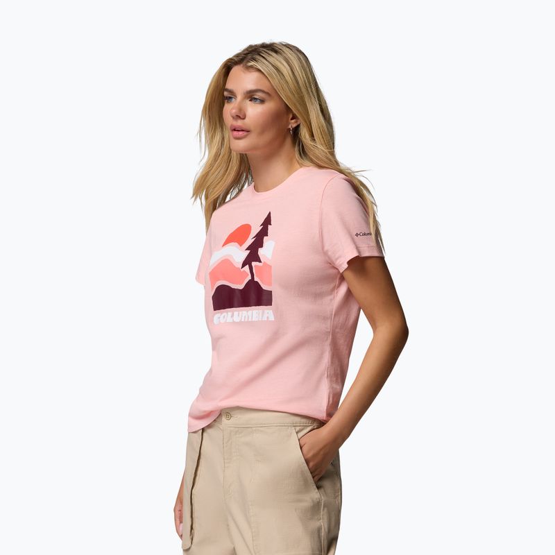 Tricou de trekking pentru femei Columbia Ruby Springs Graphic Fitted pink sand/get hiked 4