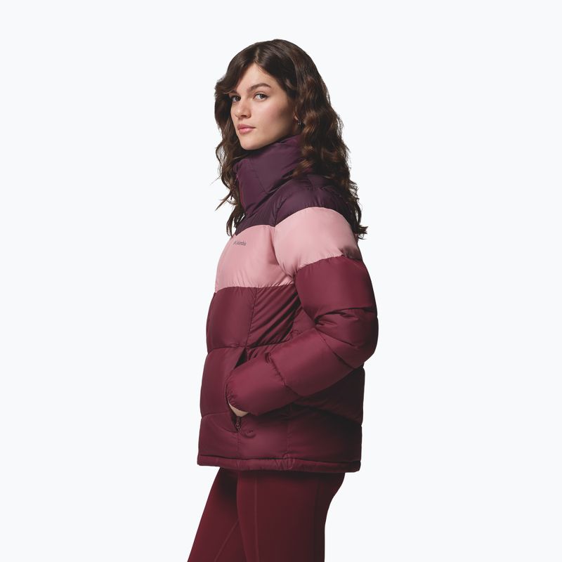 Geacă izolată pentru femei Columbia Puffect II Colorblock rich wine/eraser pink/moonvista 4
