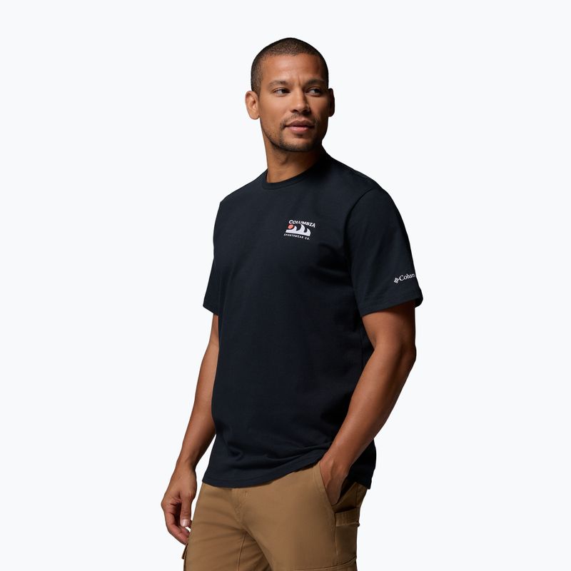 Tricou de trekking pentru bărbați Columbia Explorers Canyon Back black/peaks and waves 4