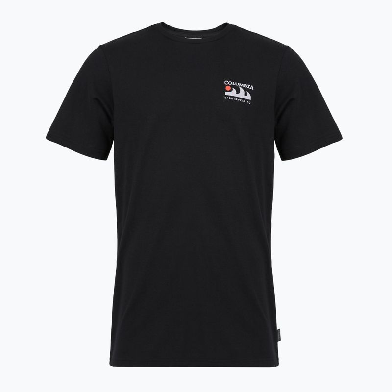 Tricou de trekking pentru bărbați Columbia Explorers Canyon Back black/peaks and waves