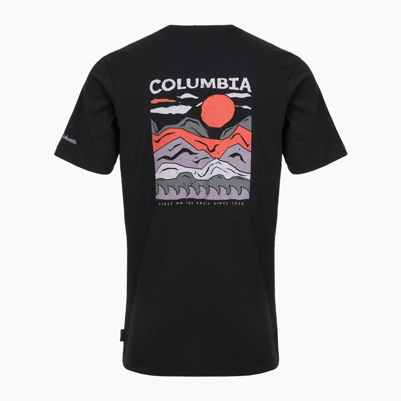 Tricou de trekking pentru bărbați Columbia Explorers Canyon Back black/peaks and waves 2
