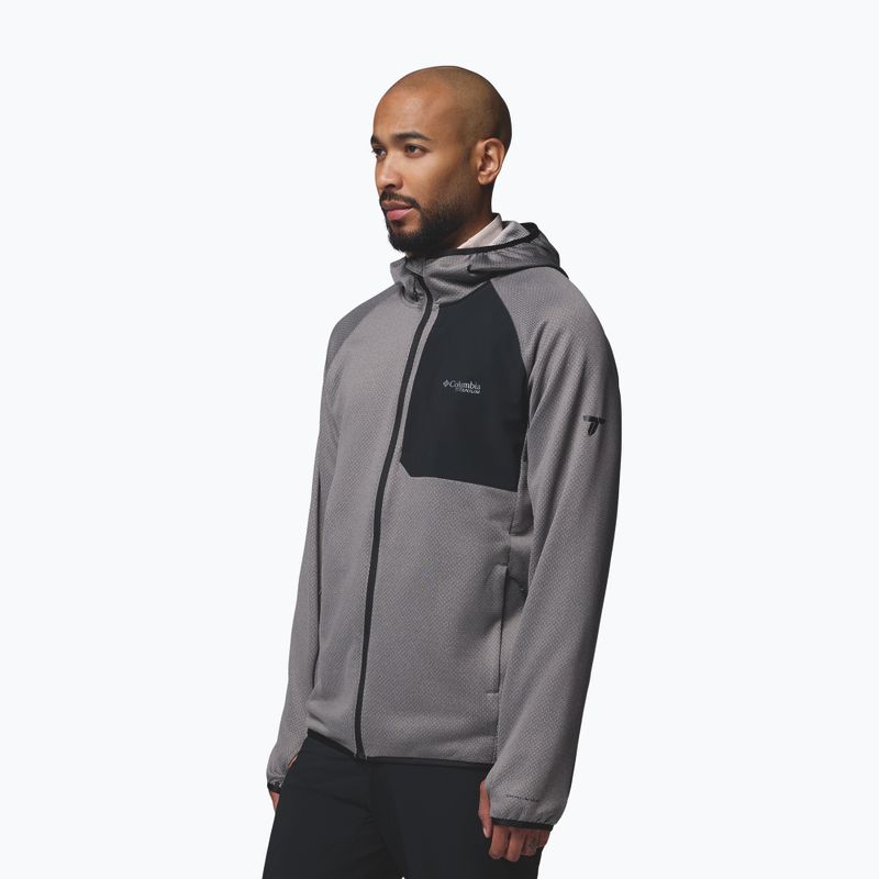 Bluză pentru bărbați Columbia Triple Canyon Grid Fleece Hooded Full Zip II city grey/black 4