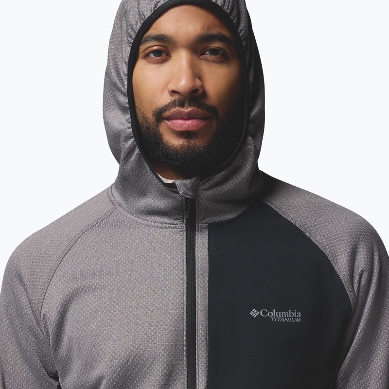 Bluză pentru bărbați Columbia Triple Canyon Grid Fleece Hooded Full Zip II city grey/black 6
