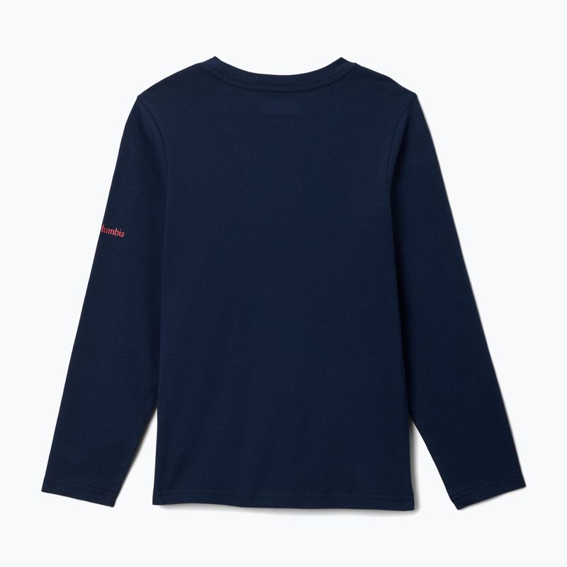 Longsleeve de antrenament pentru copii Columbia Dobson Pass Graphic Tee collegiate navy/hike on 2