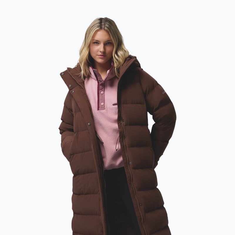 Palton fleece pentru femei Columbia Amaze Puff Long Hooded tobacco 7