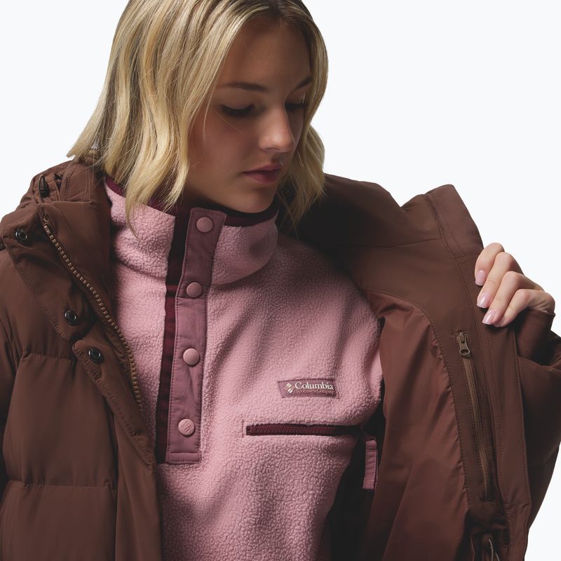 Palton fleece pentru femei Columbia Amaze Puff Long Hooded tobacco 17