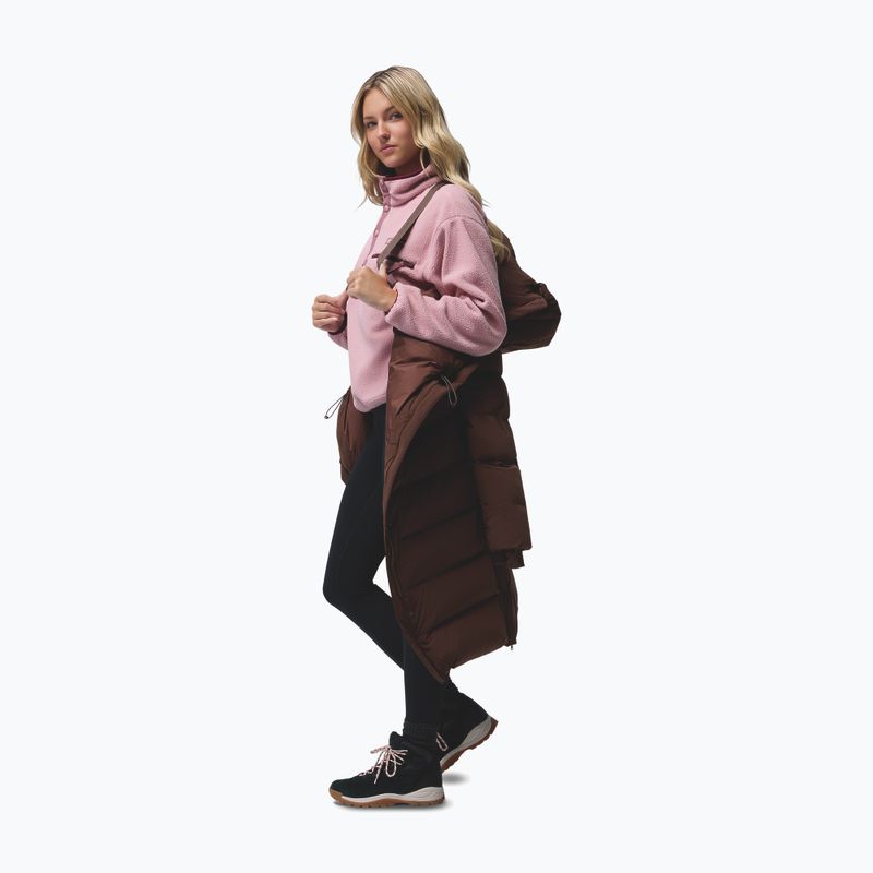 Palton fleece pentru femei Columbia Amaze Puff Long Hooded tobacco 19