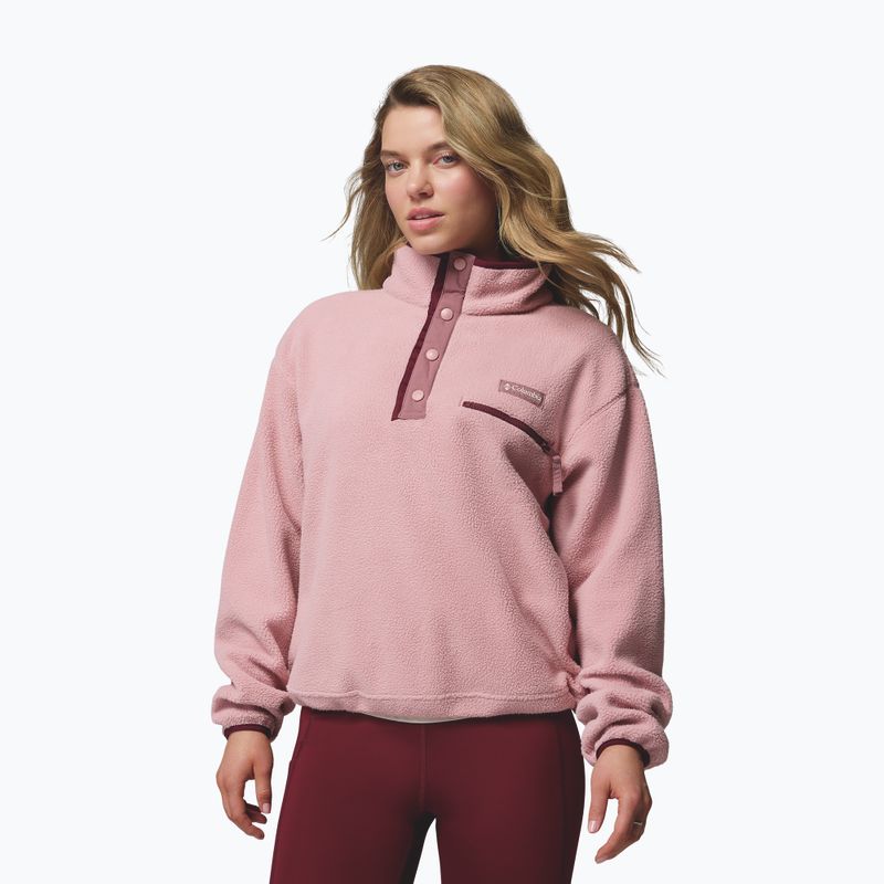 Bluză fleece pentru femei Columbia Helvetia II Cropped Half Snap Fleece eraser pink/fig/rich wine